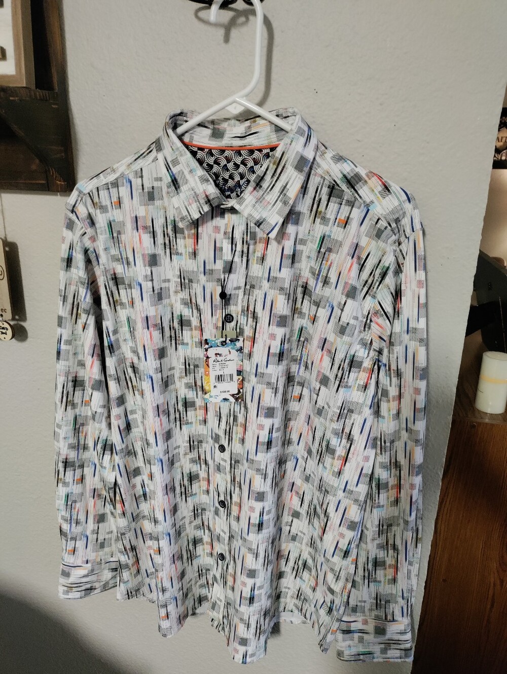 New Robert Graham Long Sleeved Button Down Shirt Size Large